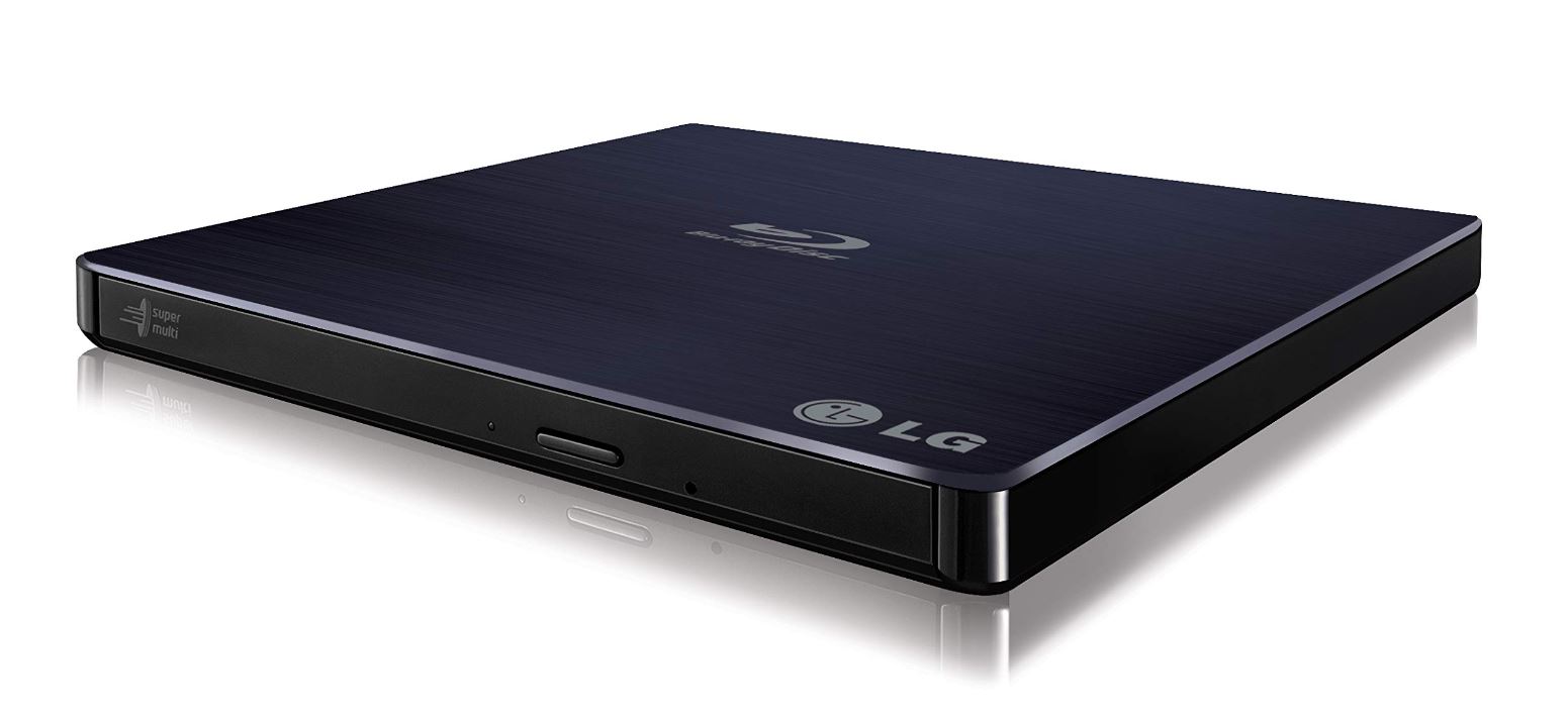 Unidad Externa Slim Portatil LG Blu-ray Writer con soporte M-DISC, Interfaz USB 2.0, Negro
